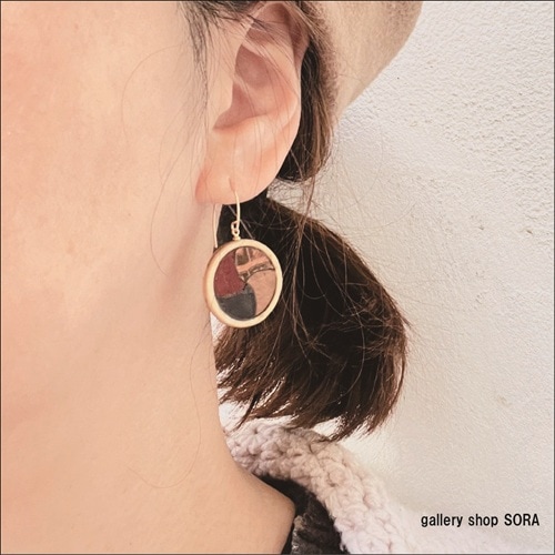 RiSaO＊　14kgf アイリスアゲート ラウンドピアス LIGNARO（リグナロ）SERIES ラウンドピアス【gallery shop SORA